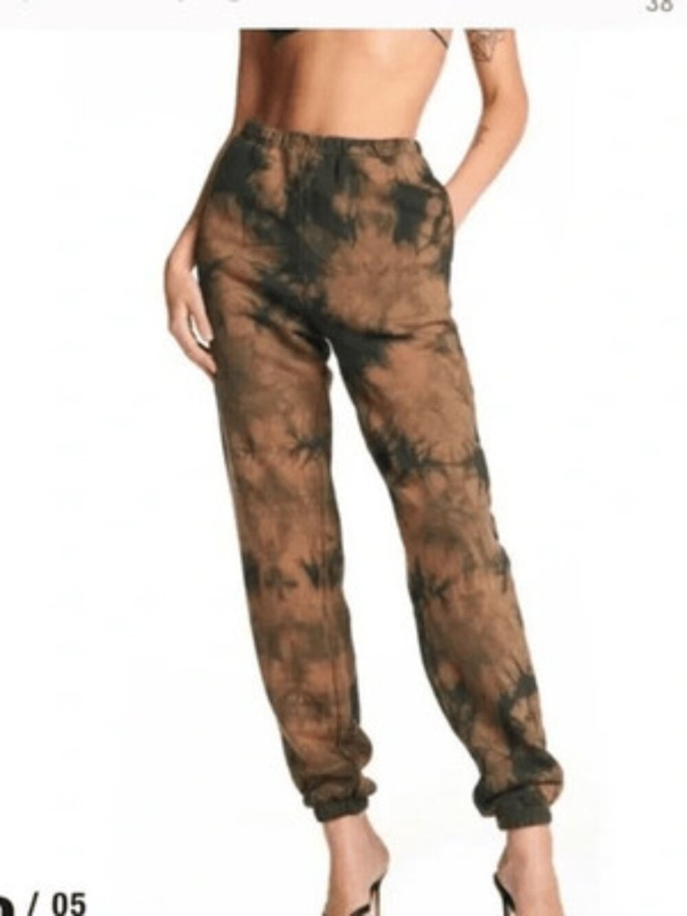 I.AM.GIA tatiana black brown tie dye jogger sweatpant size m medium